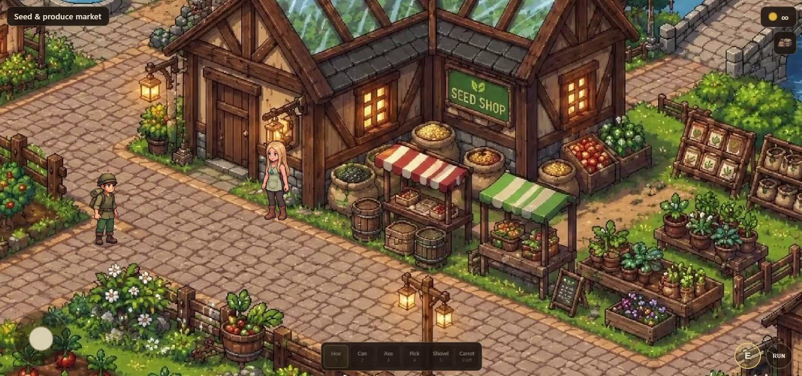 Walk up to the seed shop and Faye is right there to greet you.